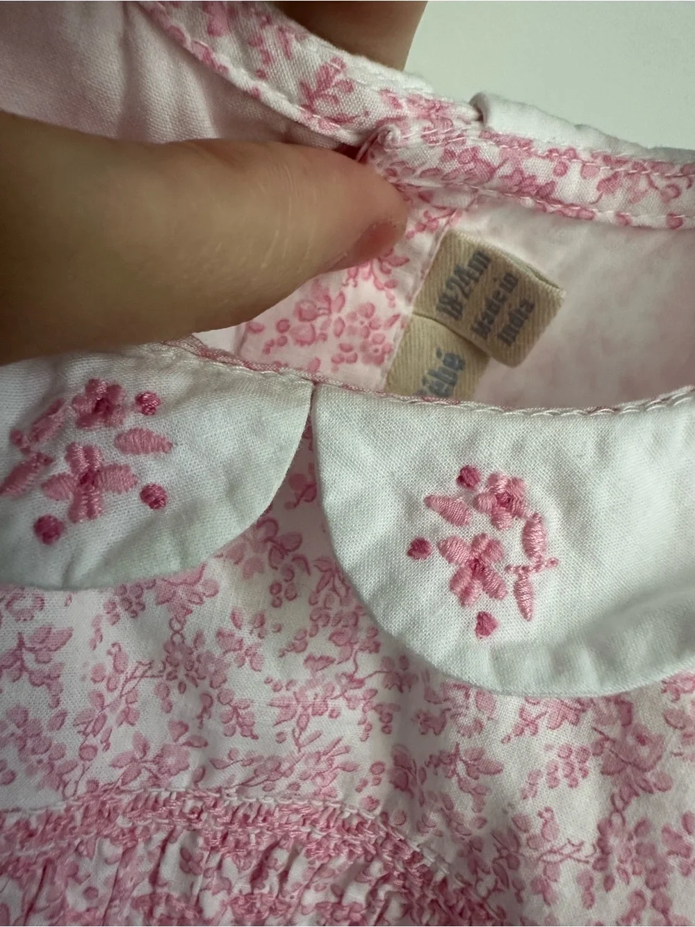 Jojo Maman Bebe pink floral dress size 18-24m VGUC